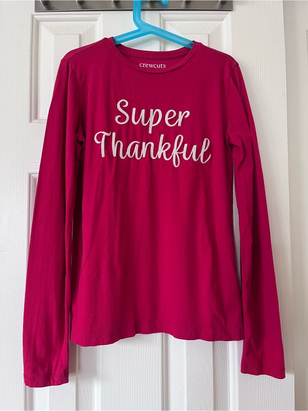 crewcuts girls Long-Sleeve 'Super Thankful' Tee in Berry Pink